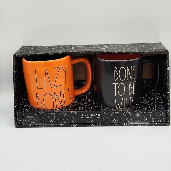 Rae Dunn Halloween oversized mugs set of 2 BORN TO BE WILD - Picture 1 of 3
